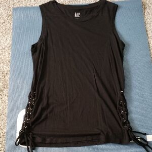 Gap Black Tank Lace Up Sides